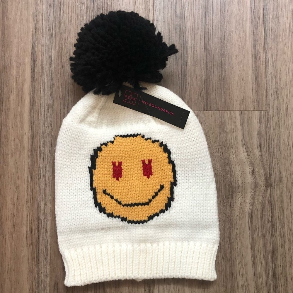 No Boundaries Pompom SMILE Beanie